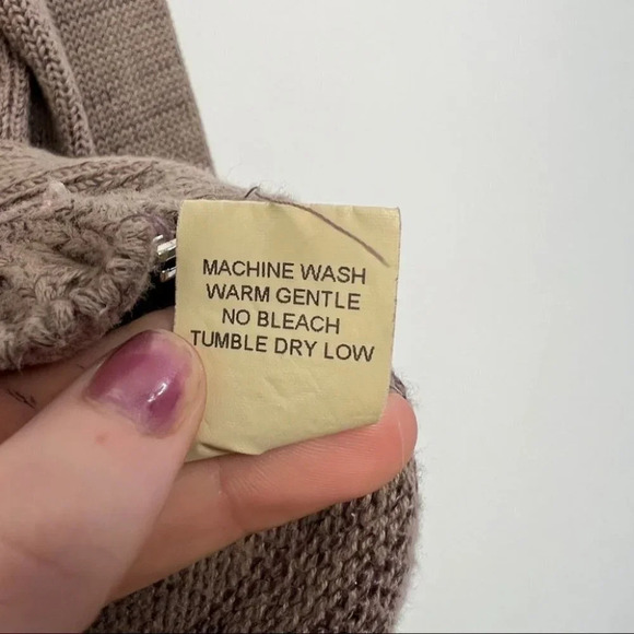 Bryn Walker Full Zip Tan Knit Full Zip Sweater S - Picture 4 of 6